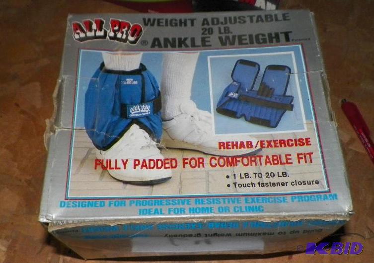 lot 64 image: All Pro Adjustable Ankle Weight System Set of 2  1-20lbs.