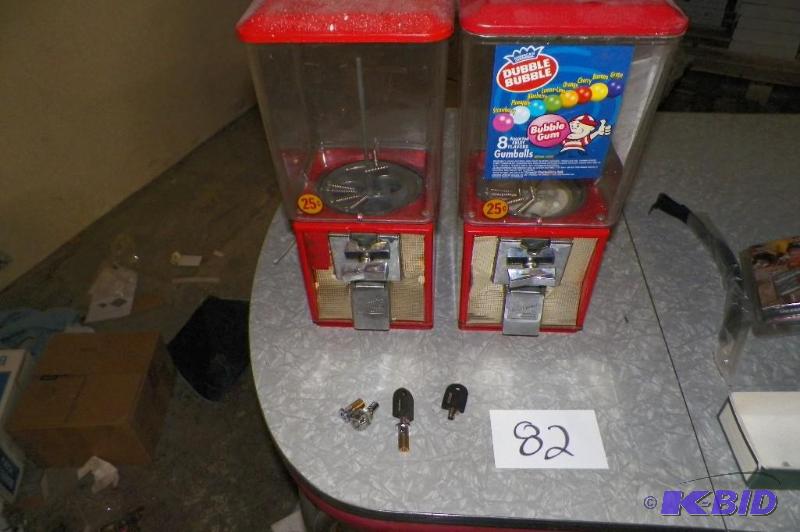 lot 82 image: 2 Northwestern Gumball Machines