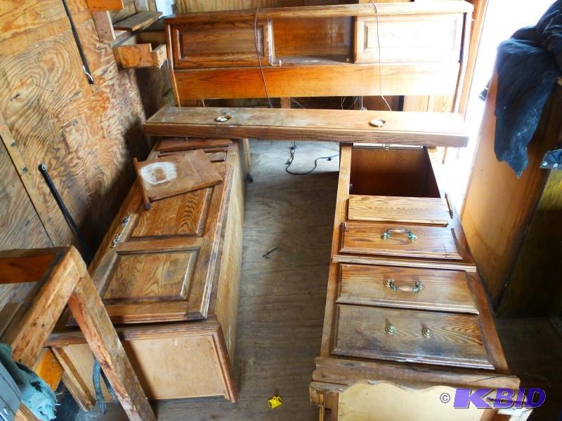 Antique Oak Head case for bed Needs some TLC...
