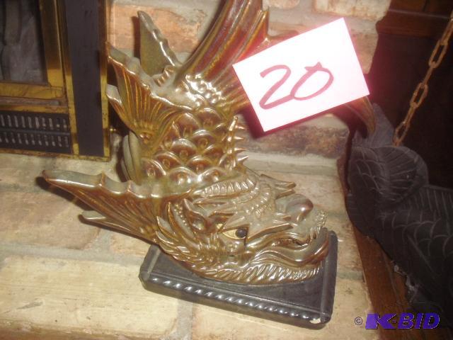 Heavy Brass Fish, Dragon Combination ornament...