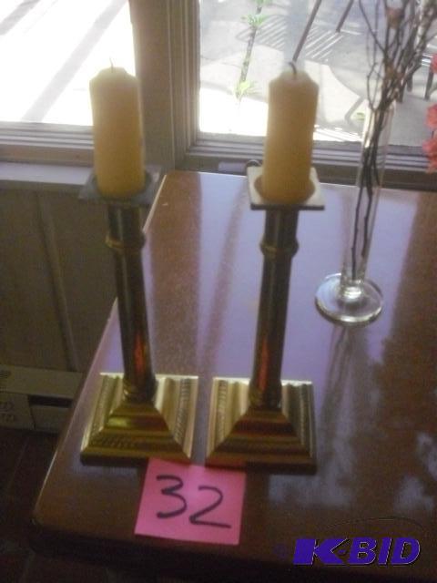 2, Brasss Candle stick holders.. Need polishi...