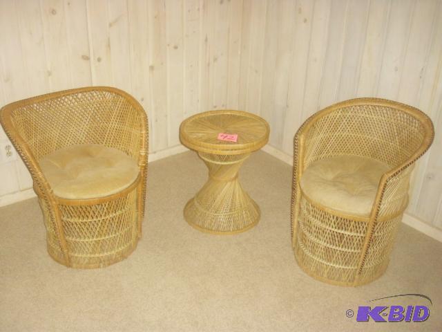 Rattan type of patio furniture. 2 Chairs and ...