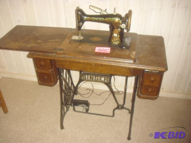Singer Sewing machine.. Converted from Treadl...