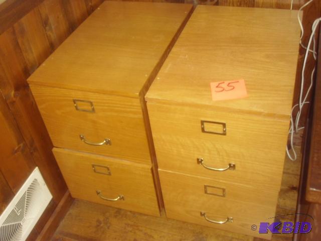 2, Simulated wood, file cabinets. Each 16 x ...