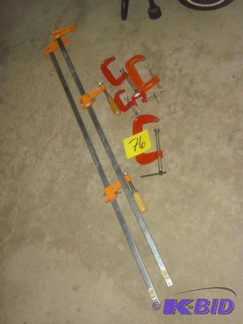 2 Jorgensen clamps.. 37 in.. 5, C clamps of v...