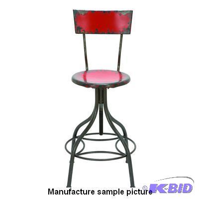Antique red bar stool&nbsp -Take a load off ...