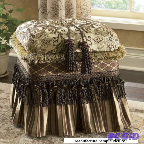NEW Fringed Tasseled&nbspOttoman - Exquisite...
