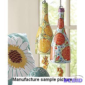 NEW Ceramic Floral Bottle Windchime(blue)&nbs...
