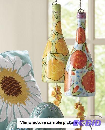 Blooming Rose Bottle Windchimes(green and yel...