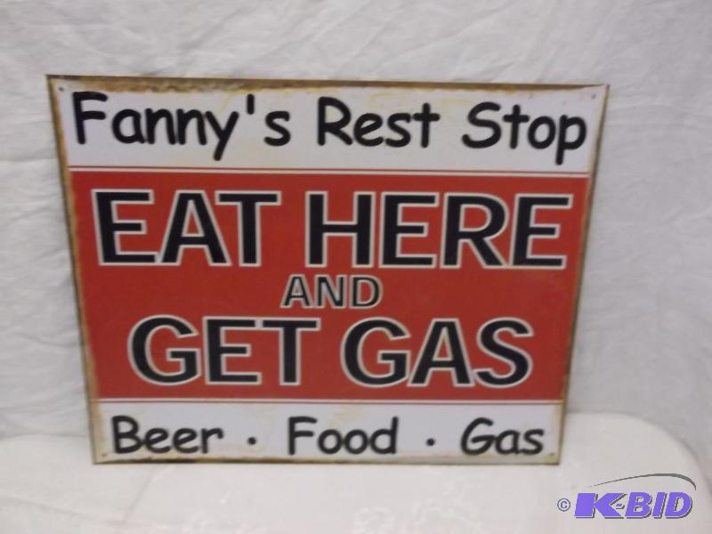 Fannys Rest Stop metal sign measuring 15&quo...