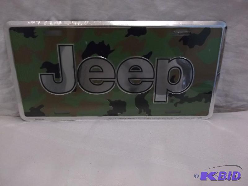 Jeep camouflage embossed metal License plate ...