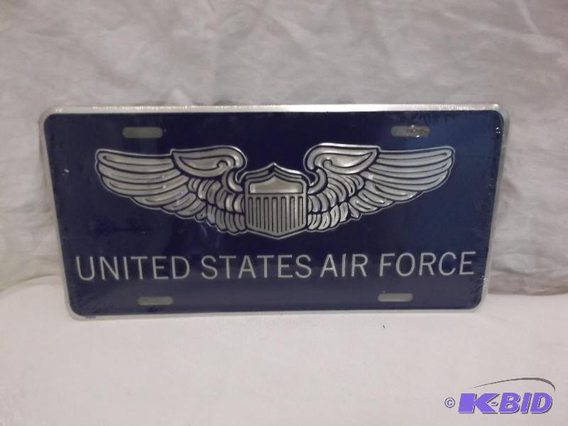 UNITED STATES AIR FORCE embossed metal licens...
