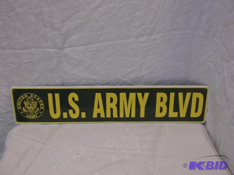 U.S. ARMY BLVD embossed metal sign measuring ...