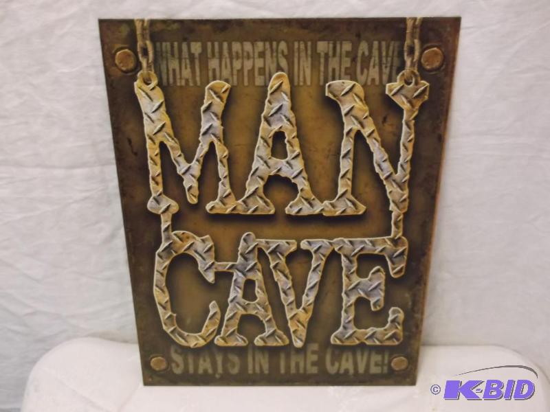 MAN CAVE metal sign measuring 12 12&quot W ...