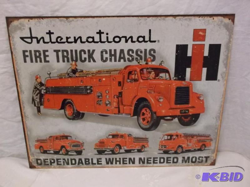 International Fire Truck Chassis metal sign m...