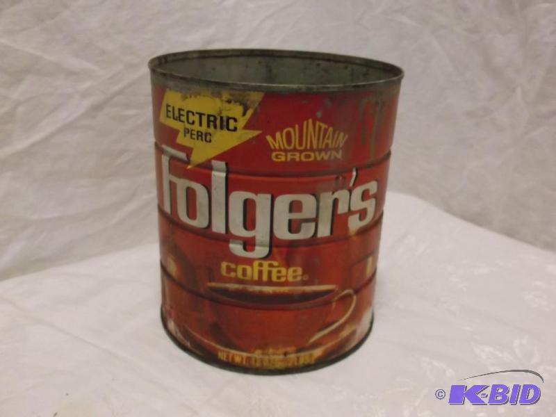 Vintage Folgers coffee can....