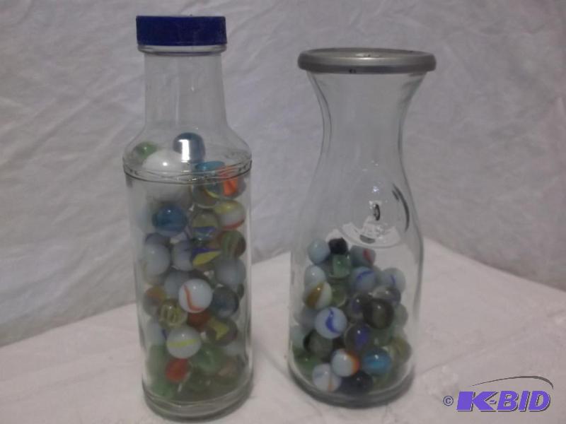 Two jars with loaded marbles....