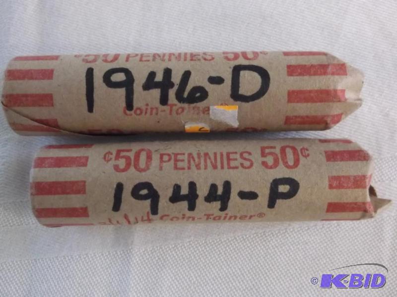 Two rolls of wheat pennies please inspect for...