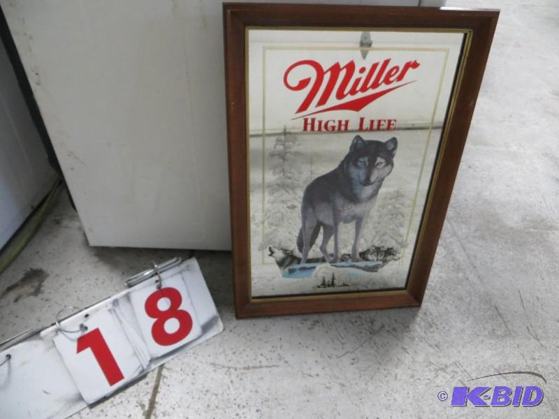 lot 18 image: Miller High Life Timber Wolf Wisconsin. Third...