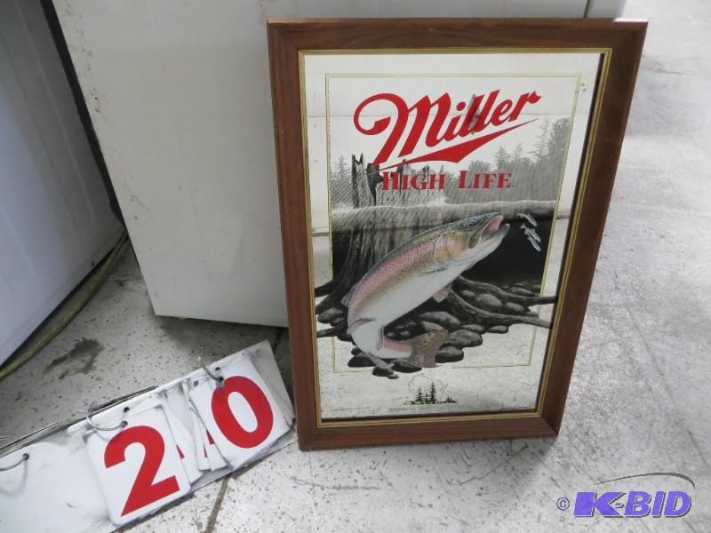 lot 20 image: Miller High Life Rainbow Trout Wisconsin. Fif...