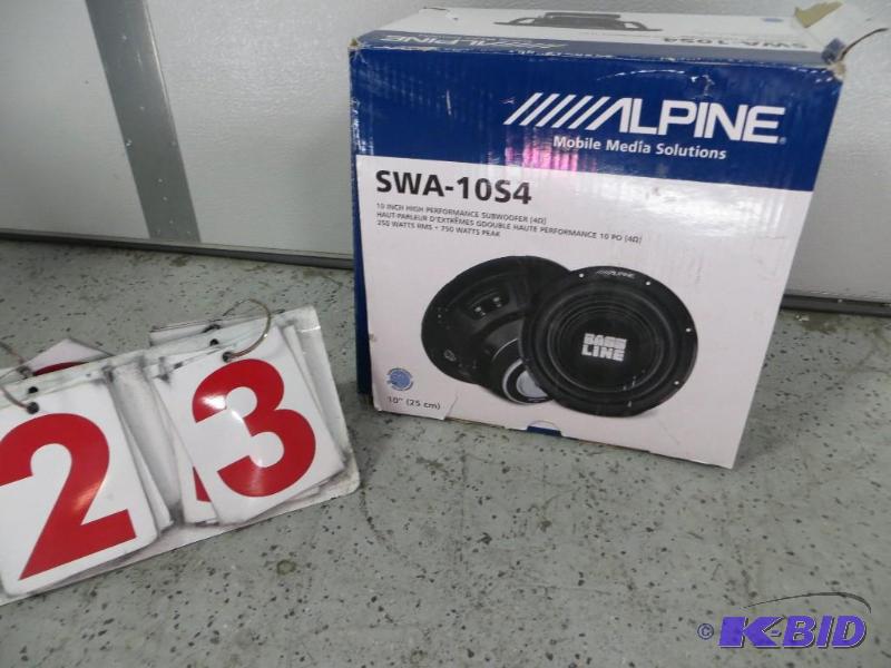lot 23 image: Alpine SWA-10S4&nbsp10 inch High Performance...