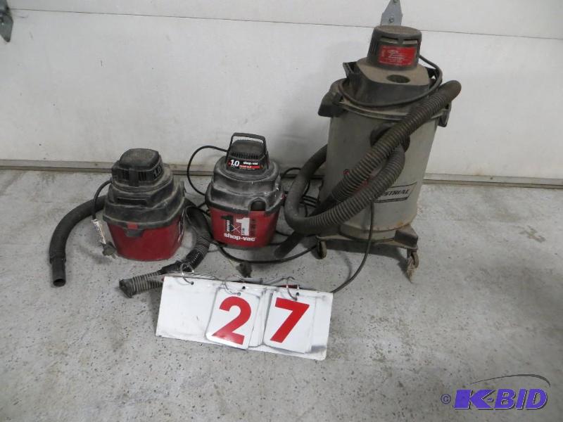 lot 27 image: Lot of 3 Shop vacs....
