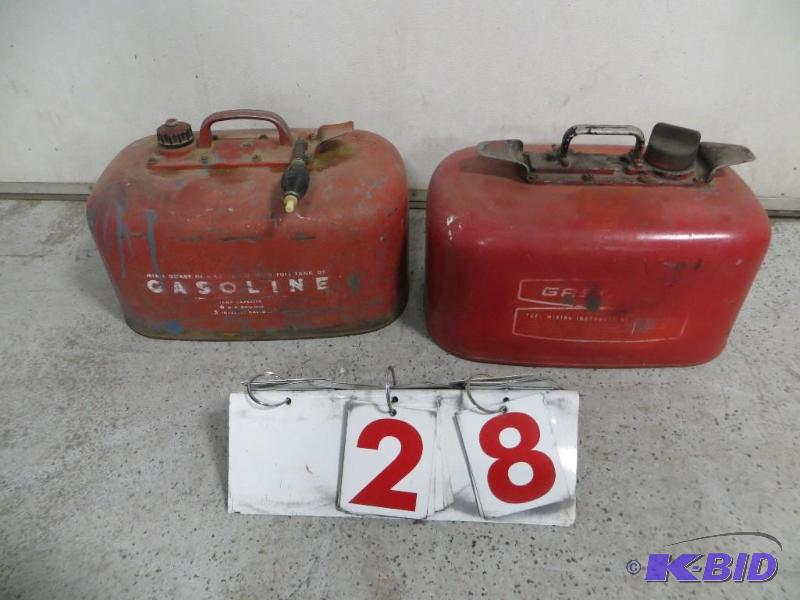 lot 28 image: Lot of 2 boat gas cans....