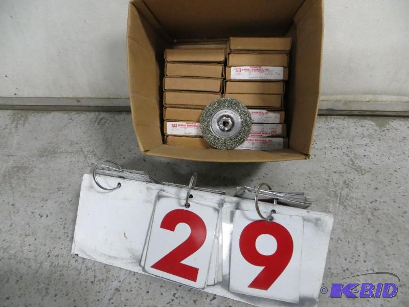 lot 29 image: Lot of 16 4" Stainless Brush Wheels. New...
