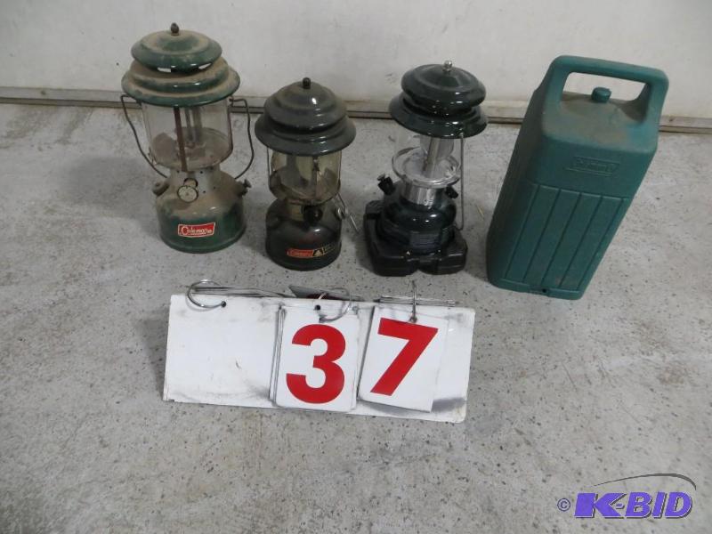 lot 37 image: Lot of 3 Coleman Lanterns...