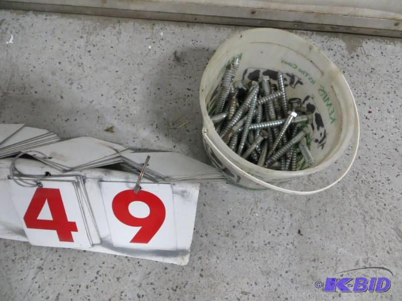 lot 49 image: Pail of Lag Screws....