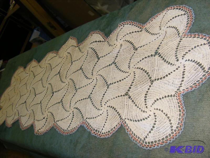 Hand Crochet Doily table runner approx 14 x...