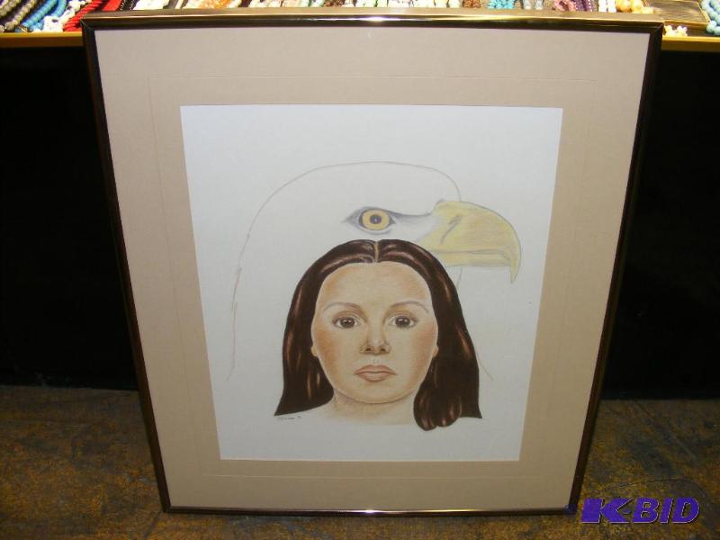Native American painting signed L(inda) Gourn...