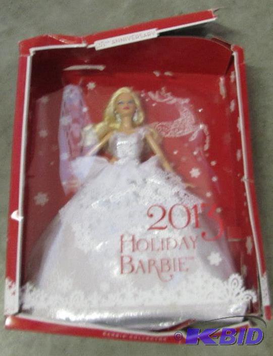 lot 121 image: 25th anniversary 2013 Holiday Barbie Doll...