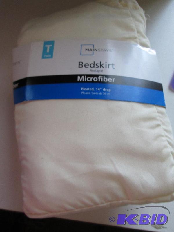 lot 155 image: Mainstays bed skirt for a twin size bed...
