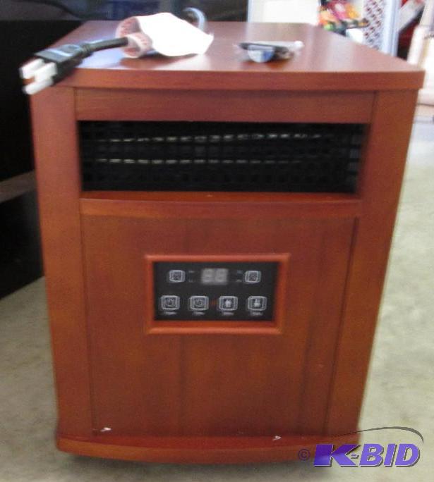 lot 175 image: space heater with remote, AC power, solid woo...
