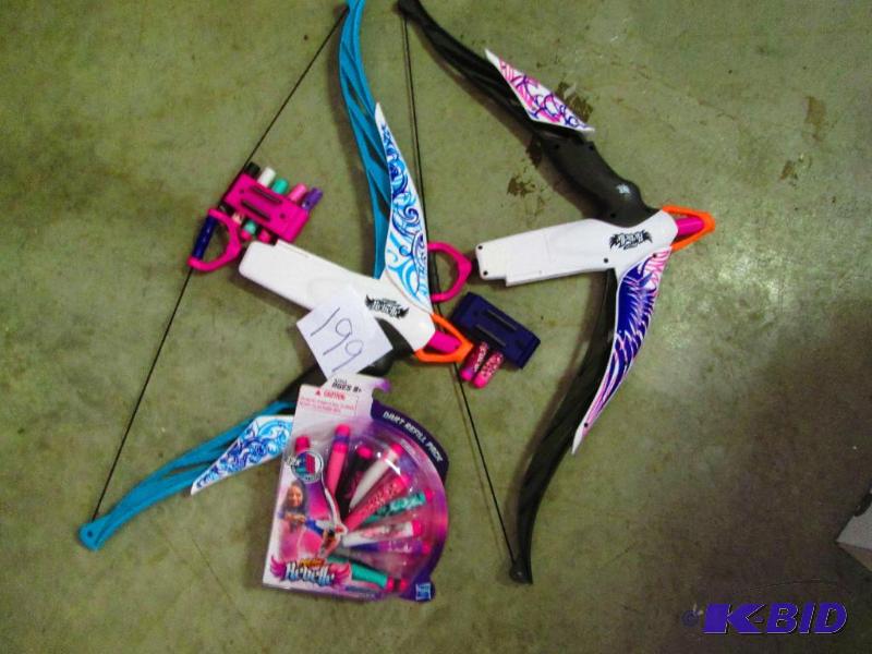 lot 199 image: Foam dart archery toy with extra ammo...
