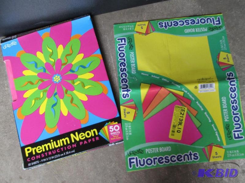 lot 33 image: Neon and fluorescent board paper, one package...