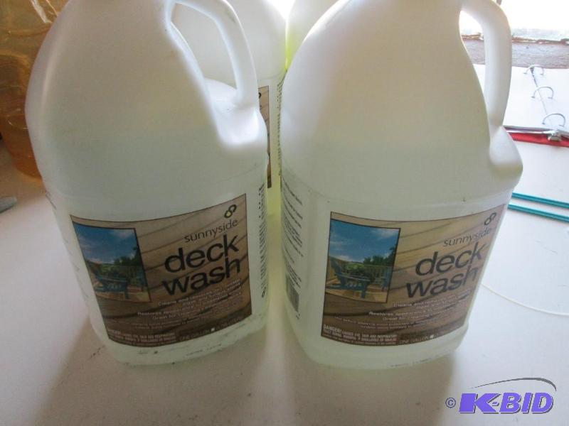 lot 83 image: Lot of 4 gallons, Sunnyside deck wash...