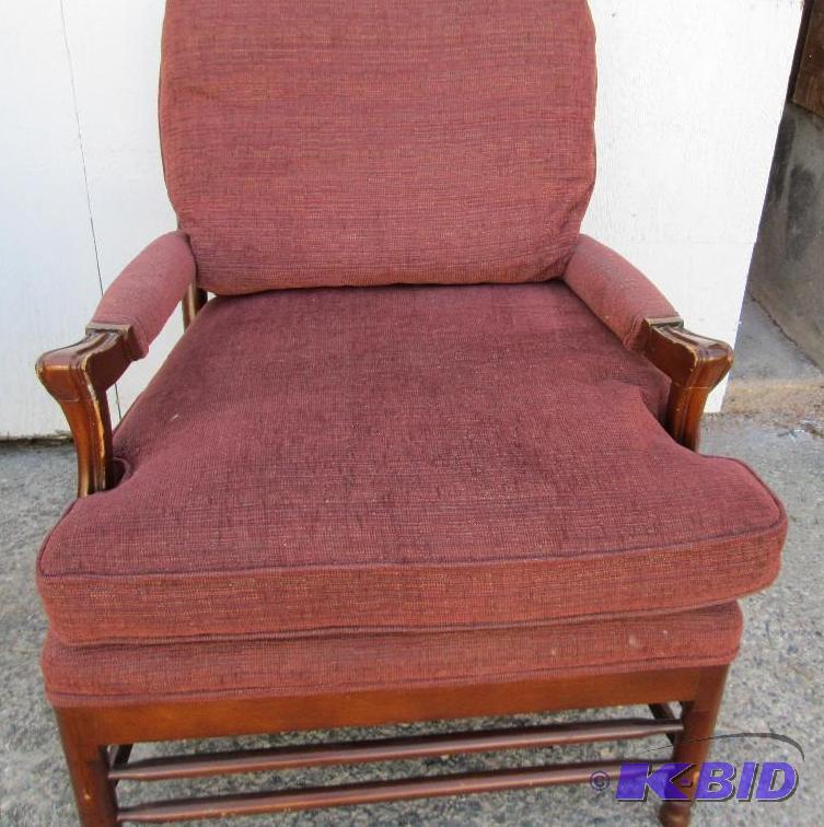 lot 85 image: Oversize wod frame chair, plush seat...