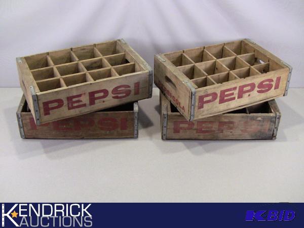 lot 10 image: Vintage Wood Pepsi Bottle Cases