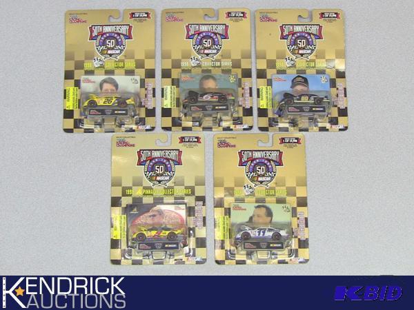 lot 62 image: 5 New in Package Racing Champions 1998 50th Anniversary NASCAR Race Die Cast Cars