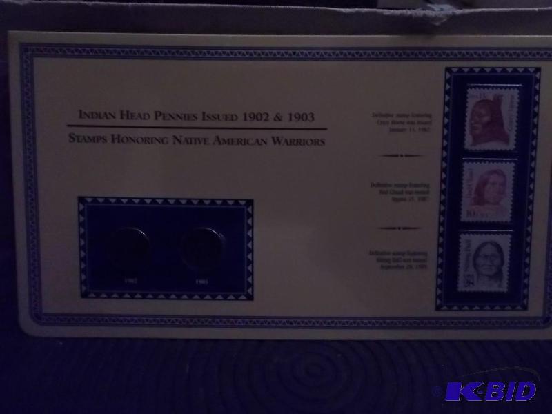 Indian Head Pennies &amp Stamps Honoring Nat...