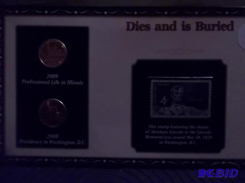 Lincoln Dies &amp Is Buried Coin &amp Stamp...