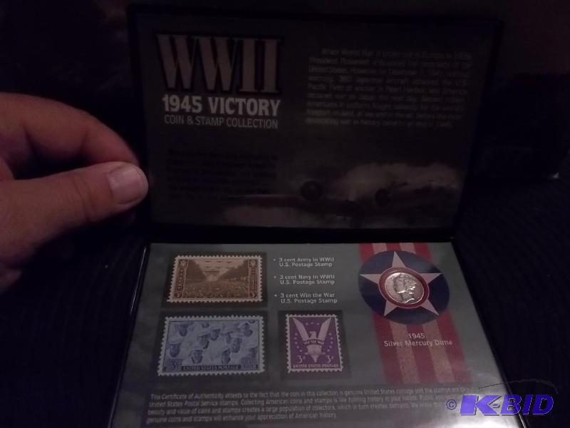 WWII Coin &amp Stamp Collection Featuring 19...