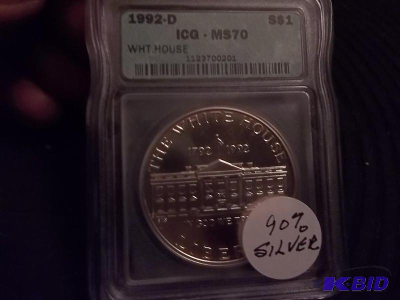 1992 D White House Silver One Dollar Comemmor...