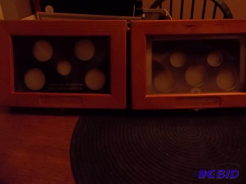 2-Dollar Collection Wooden Display Cases...