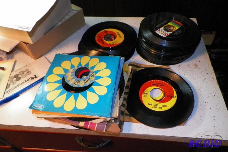 Stack of 45 Records