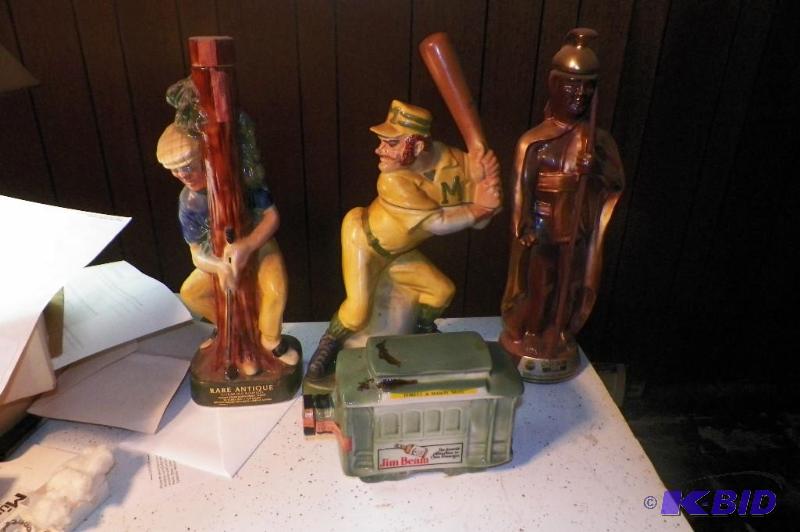4 Empty Jim Beam Decanters