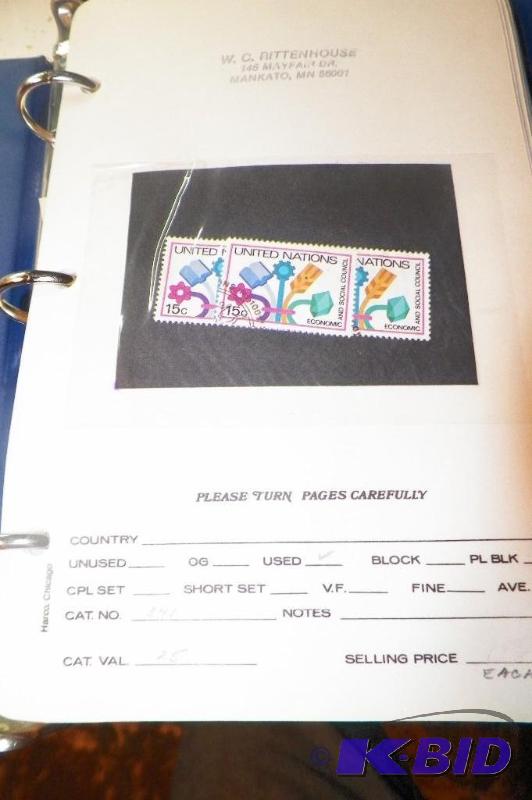 United Nations Used and Unused Stamp Book
