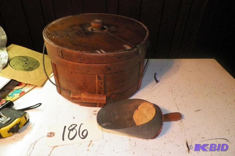 Very Antique Sugar Container with Scoop